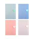 LIBRETA MP TAPA DURA A5 3D PATCH HEART 96 HOJAS