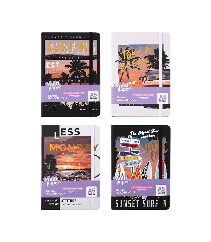 LIBRETA MP TAPA DURA A5 GOLDEN HOUR 96 HOJAS