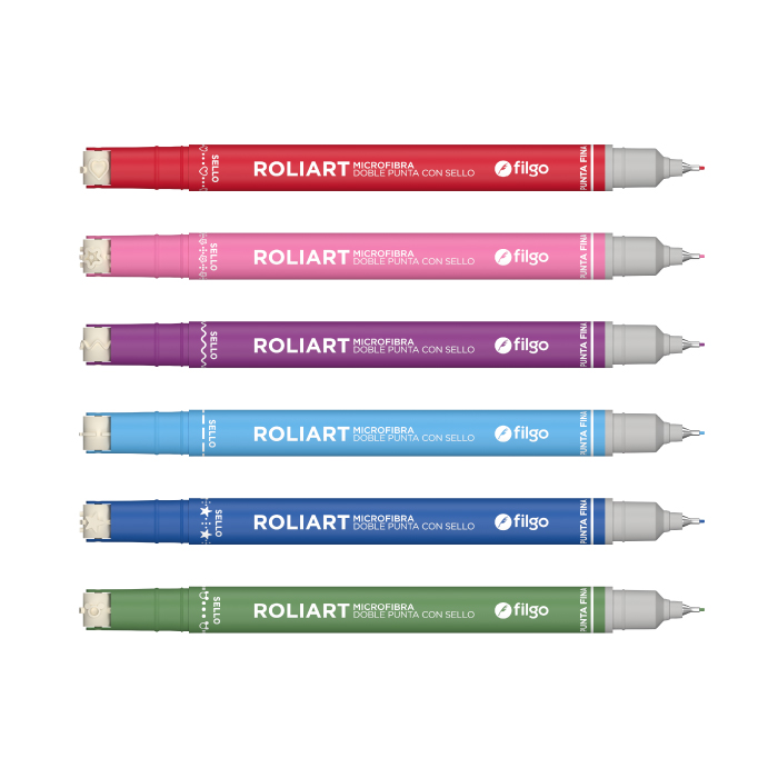 MICROFIBRA FILGO ROLIART DOBLE PUNTA CON SELLO X6 SURTIDO