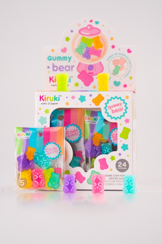 GOMA KIRUKI CON FORMA OSITOS GUMMY X24