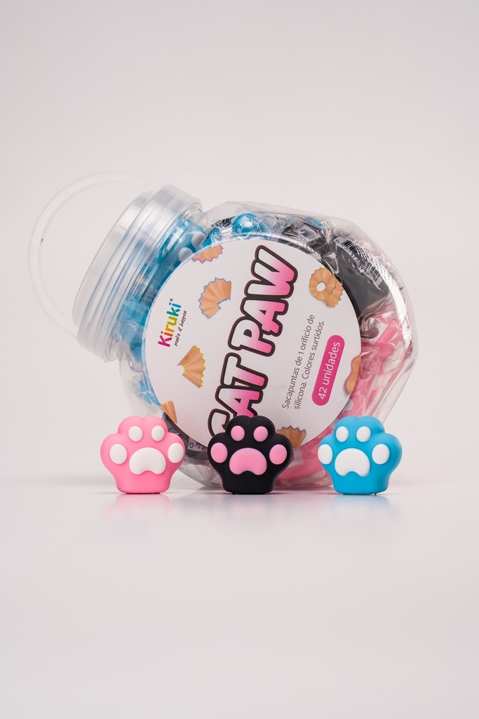 SACAPUNTAS KIRUKI CAT PAW DE SILICONA 1 ORIFICIO X42