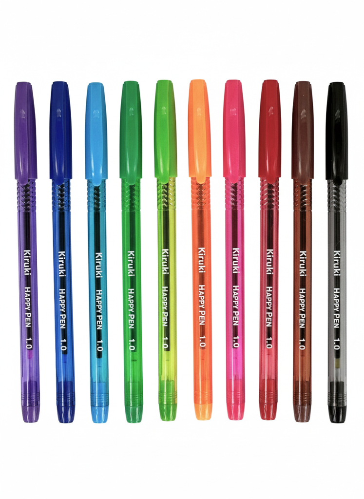 BOLIGRAFO KIRUKI HAPPY PEN X10 COLORES SURTIDOS