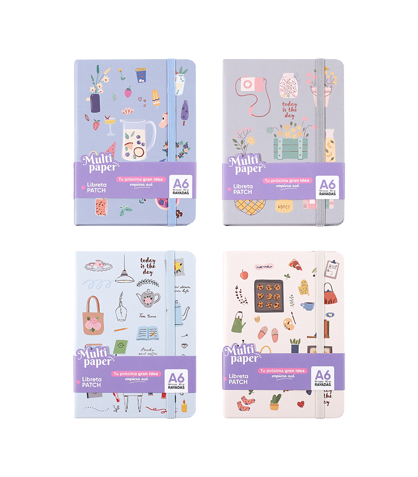 LIBRETA MP TAPA DURA A6 PATCH  X96 HOJAS RAYADAS