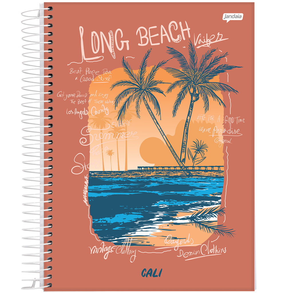 CUADERNO JANDAIA TAPA DURA 14X20 80 HOJAS MALIBU CALI