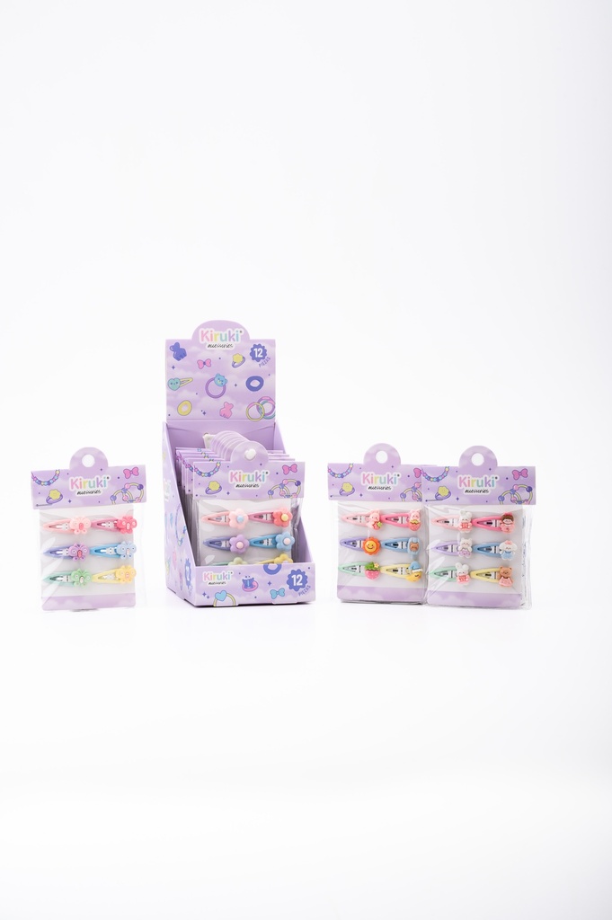 HEBILLAS METALICAS KIRUKI PARA EL PELO CHICAS X6