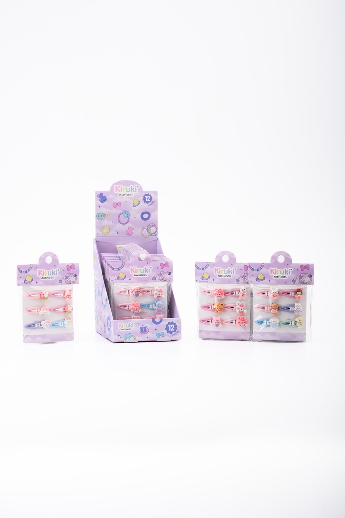 HEBILLAS METALICAS KIRUKI PARA EL PELO CHICAS X6