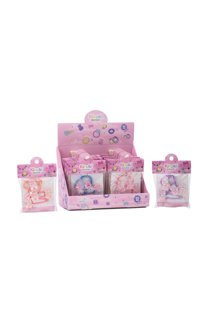 SET DE COLITAS + HEBILLAS KIRUKI PARA EL PELO X6