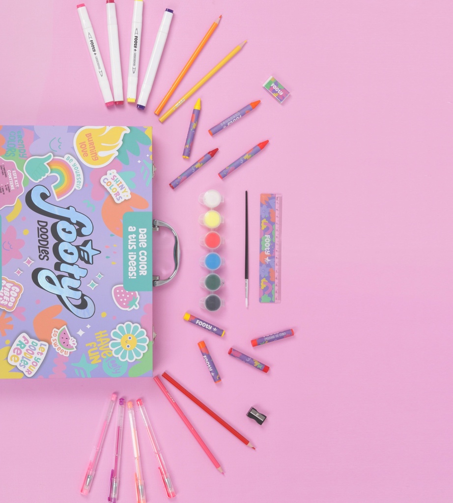 SET DE ARTE FOOTY HAPPY COLOURS FLOWERS