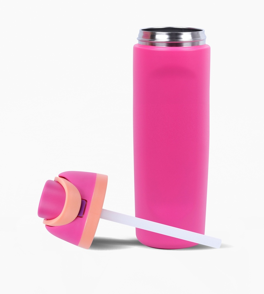 BOTELLA FOOTY TERMICA CON DOBLE PICO 700ML FUCSIA