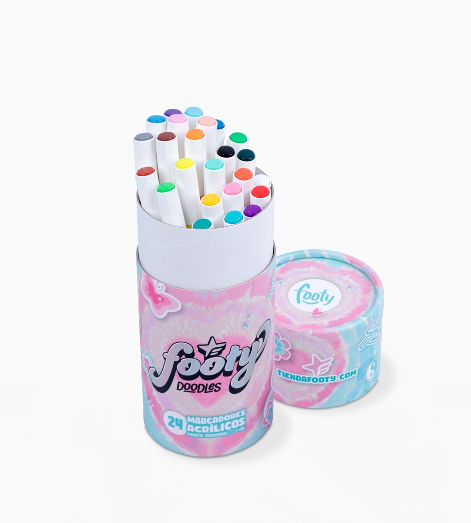MARCADOR FOOTY ACRILICO PUNTA REDONDA DOODLES X24