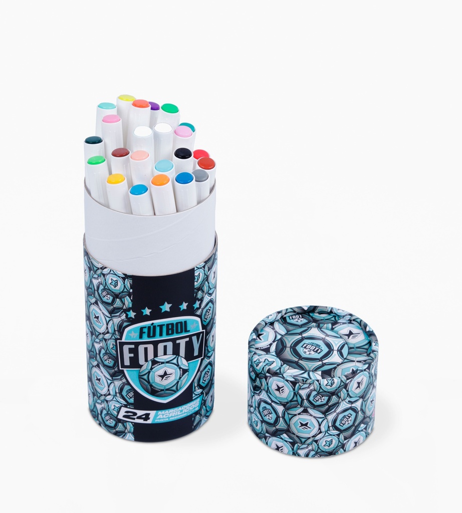 MARCADOR FOOTY ACRILICO PUNTA REDONDA FUTBOL X24