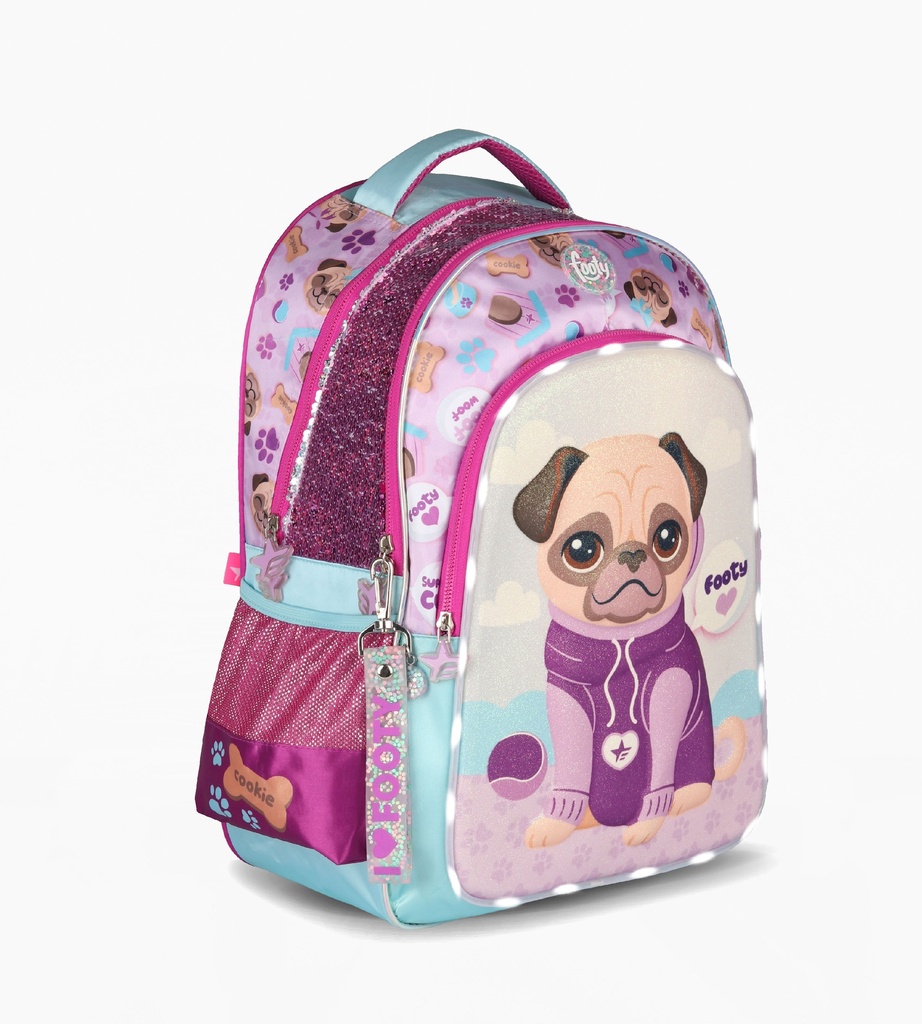 MOCHILA FOOTY ESPALDA 18" NENA CON LED PUPPY