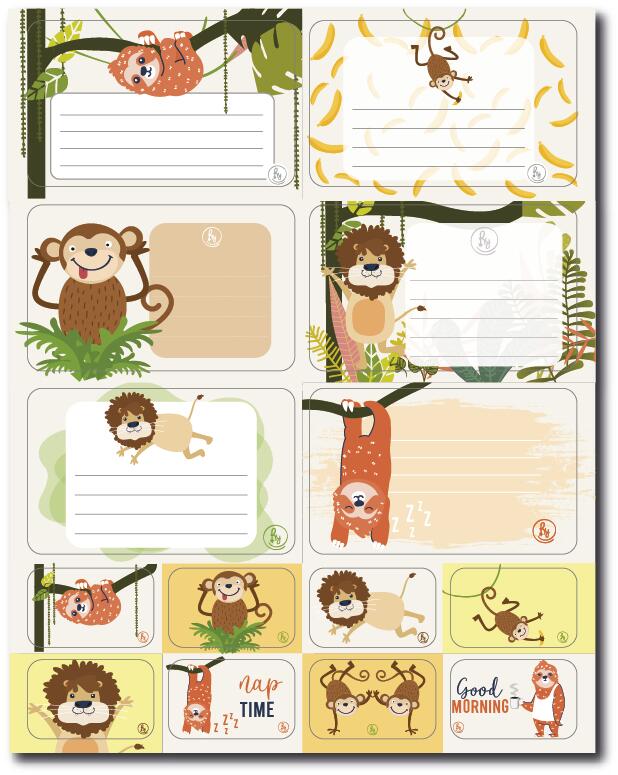 ETIQUETAS RY 1044 VARIOS MOTIVOS X6 + STICKERS