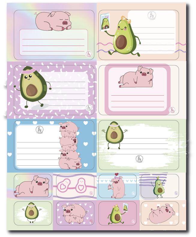 ETIQUETAS RY 1044 VARIOS MOTIVOS X6 + STICKERS