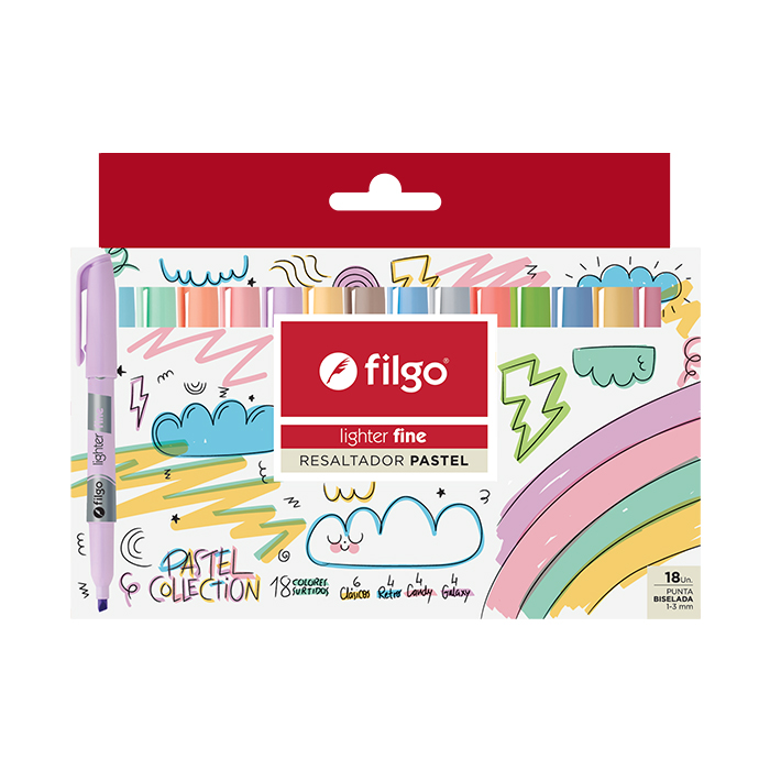 RESALTADOR FILGO FINO X18 PASTEL SURTIDO