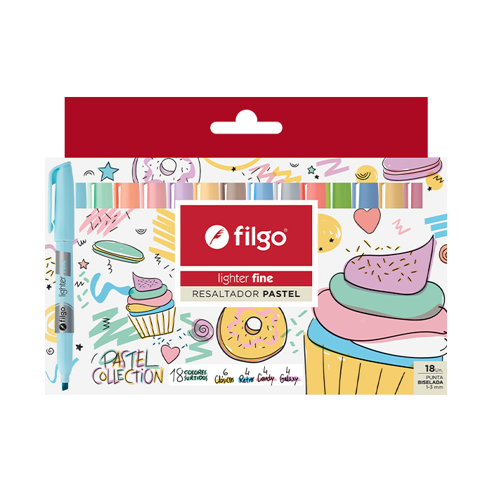 RESALTADOR FILGO FINO X18 PASTEL SURTIDO