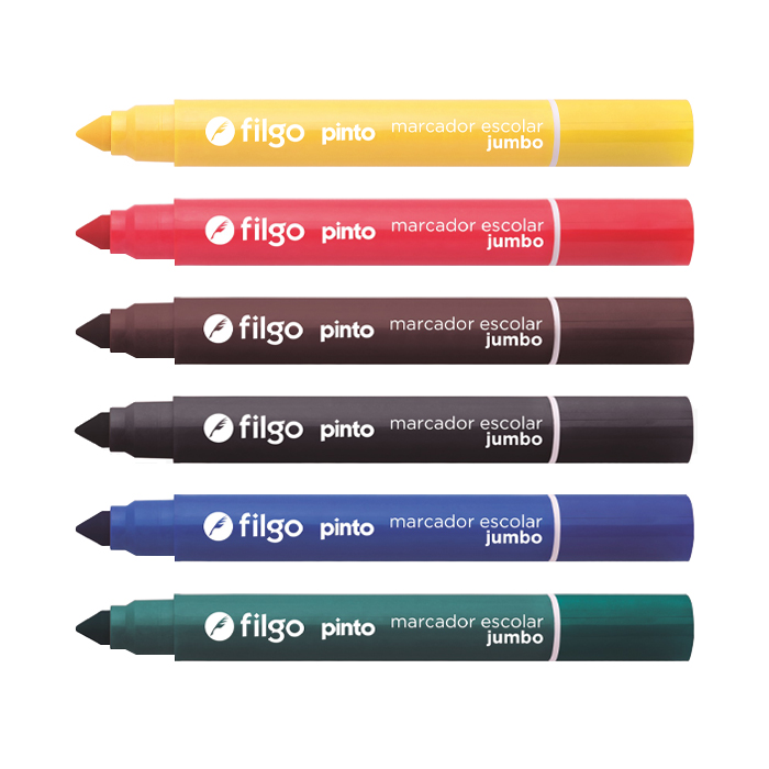 MARCADOR FILGO ESC. JUMBO X 6 COLORES SURTIDOS