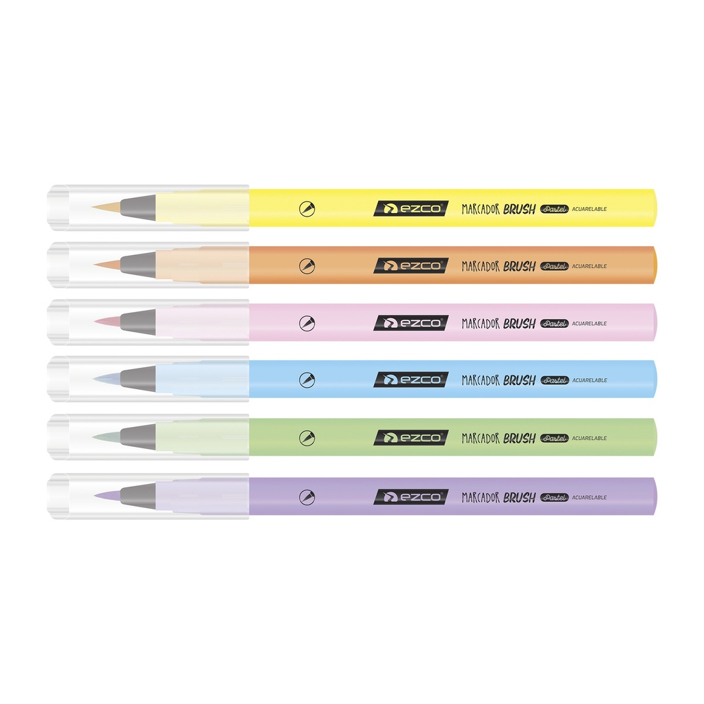 MARCADOR EZCO BRUSH X 6 PASTEL