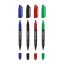MARCADOR EZCO DOBLE PUNTA DOPPIO X12 NEGRO