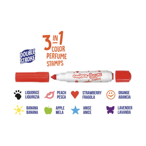 MARCADOR CARIOCA PERFUME STAMP 3 EN 1 X8