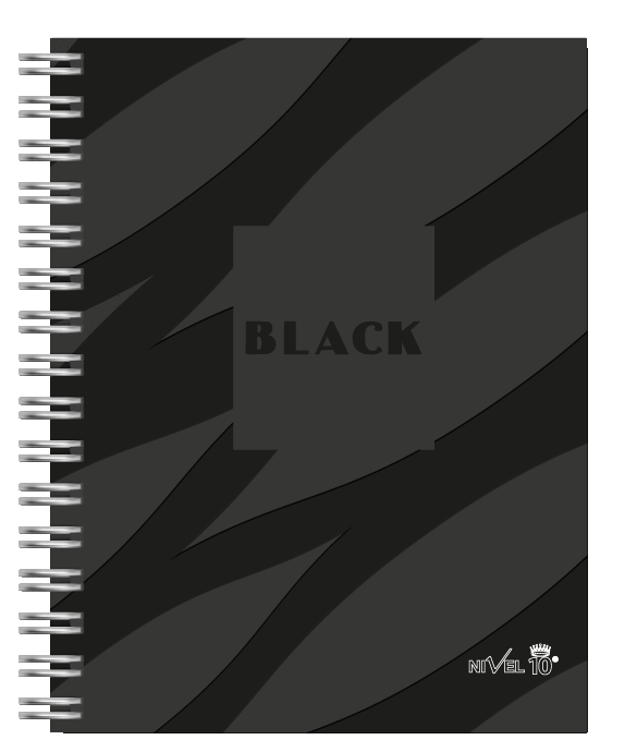 AGENDA NIVEL 10 TOP LINEA BLACK C/ELASTICO