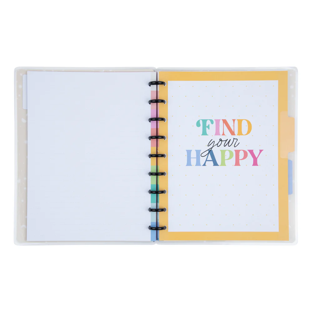 CUADERNO HAPPY NOTES ARCOIRIS 17X23CM RAYADO PUNTEADO C/DISCOS