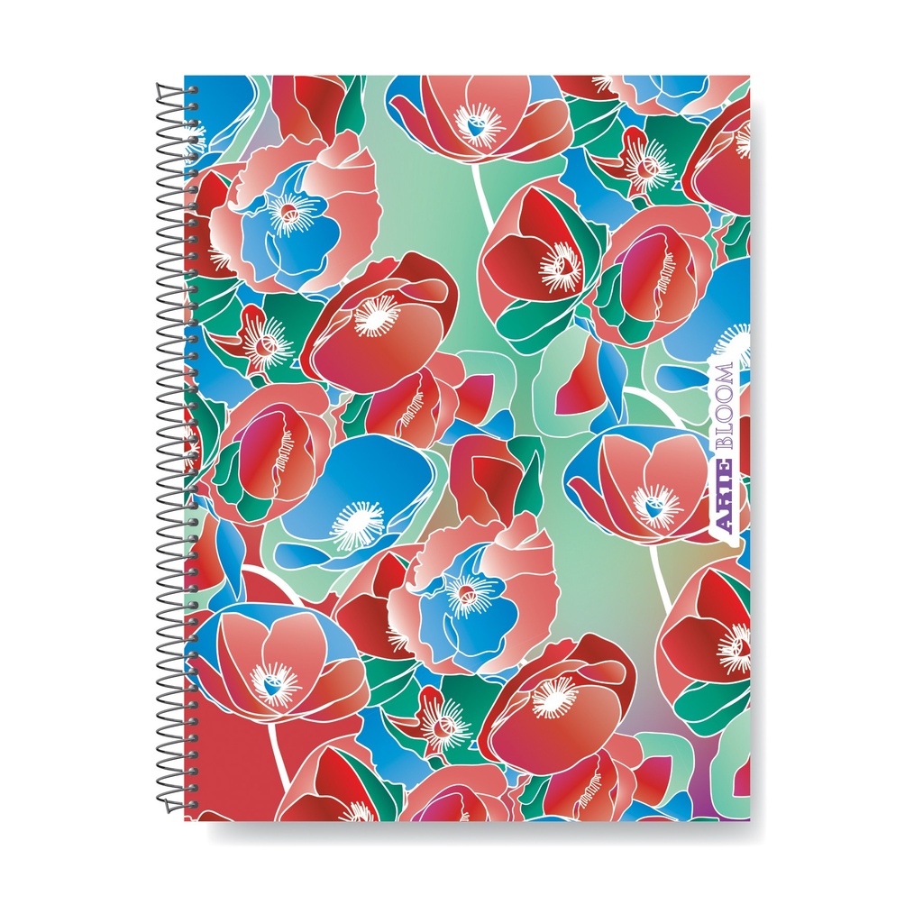 CUADERNO ARTE BLOOM 22X29.7 80H CUADRICULADO TAPA SEMI RIGIDA