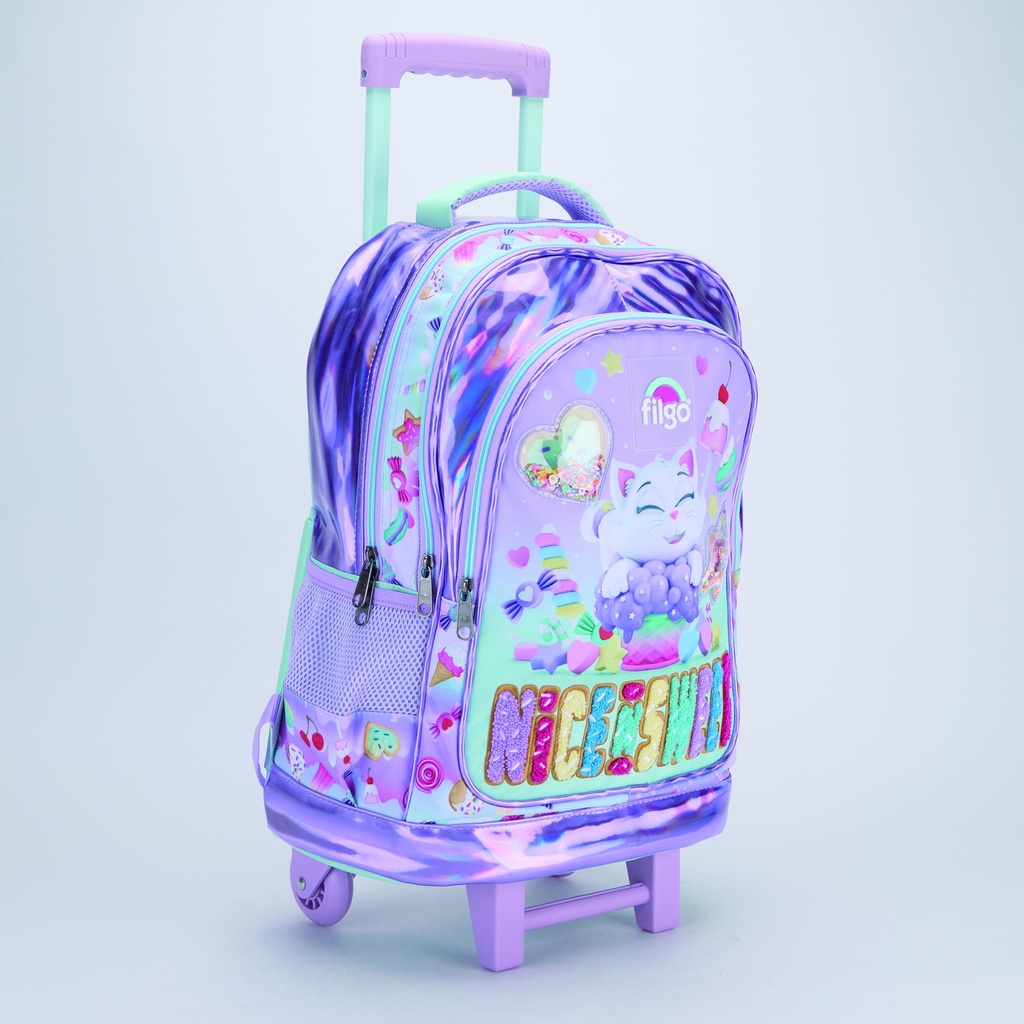MOCHILA FILGO C/CARRO 18'' 3D GATITO