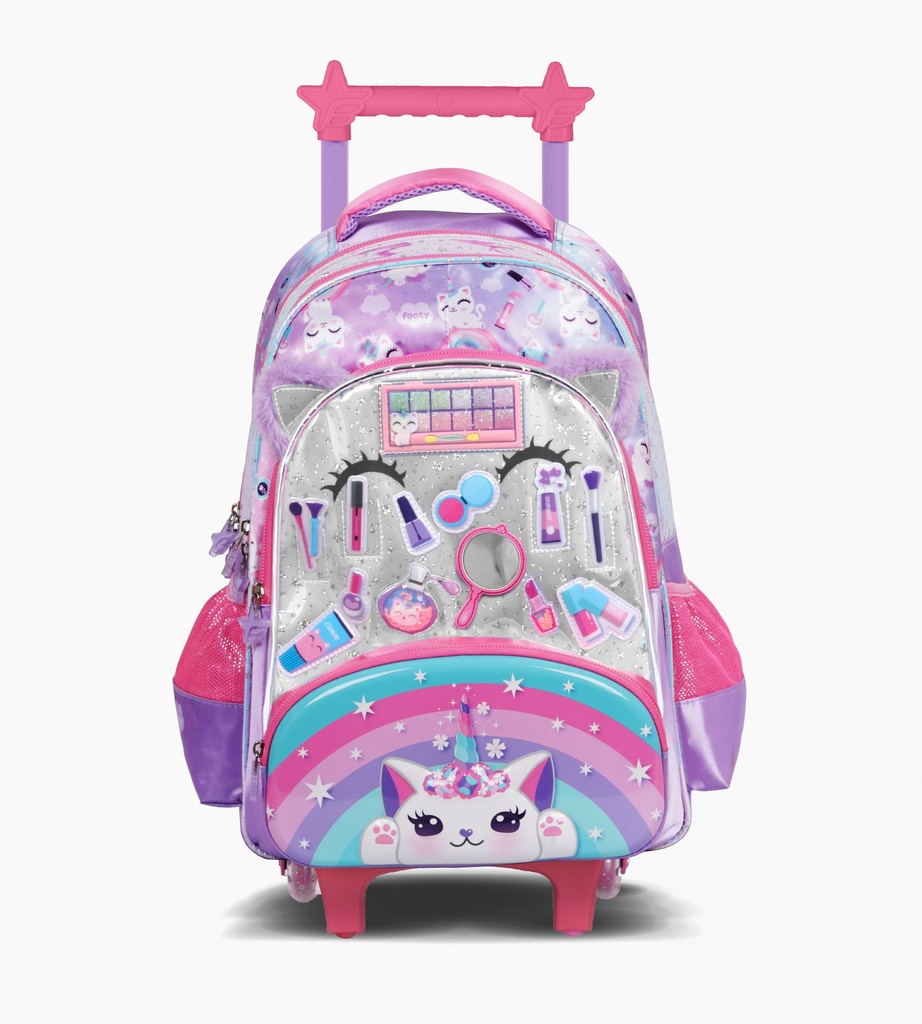 MOCHILA FOOTY C/CARRO 18'' MAKE UP C/LUZ