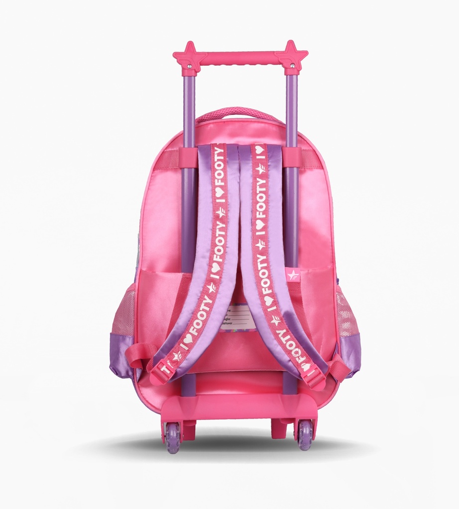 MOCHILA FOOTY C/CARRO 18'' RAINBOW POP IT C/LUZ