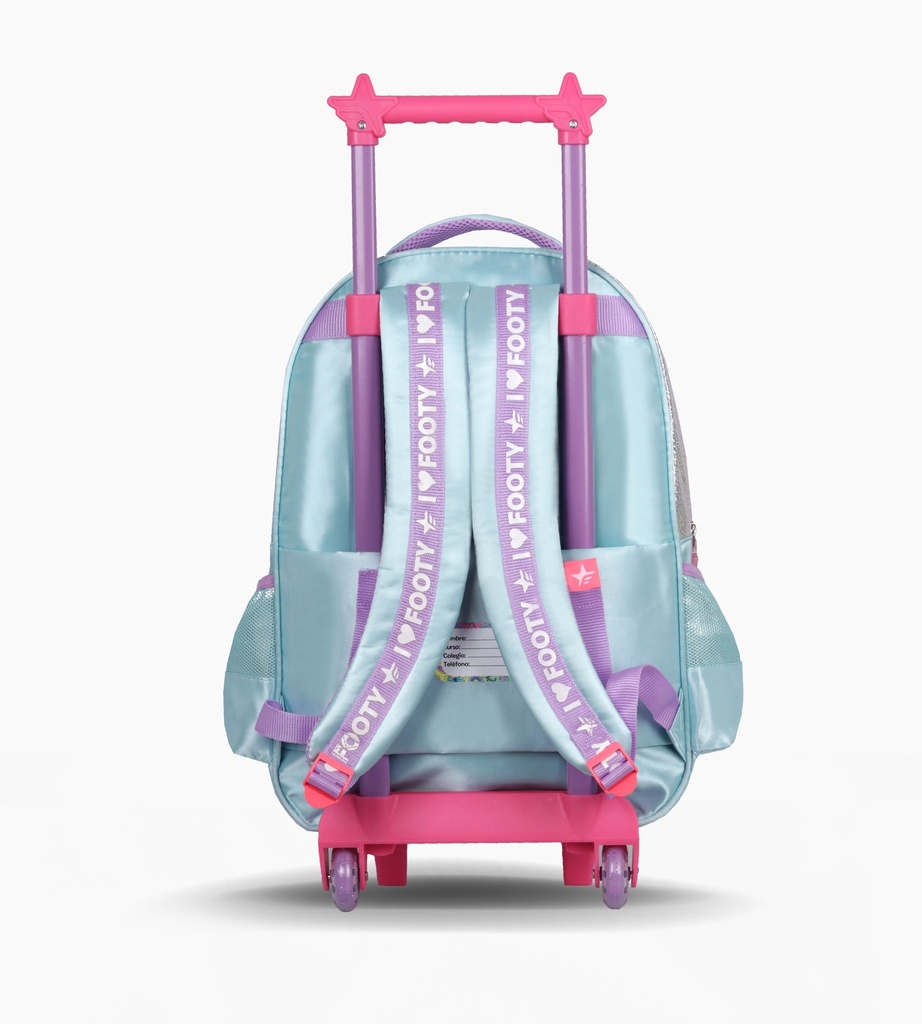 MOCHILA FOOTY C/CARRO 18'' UNICORN WINGS C/LUZ