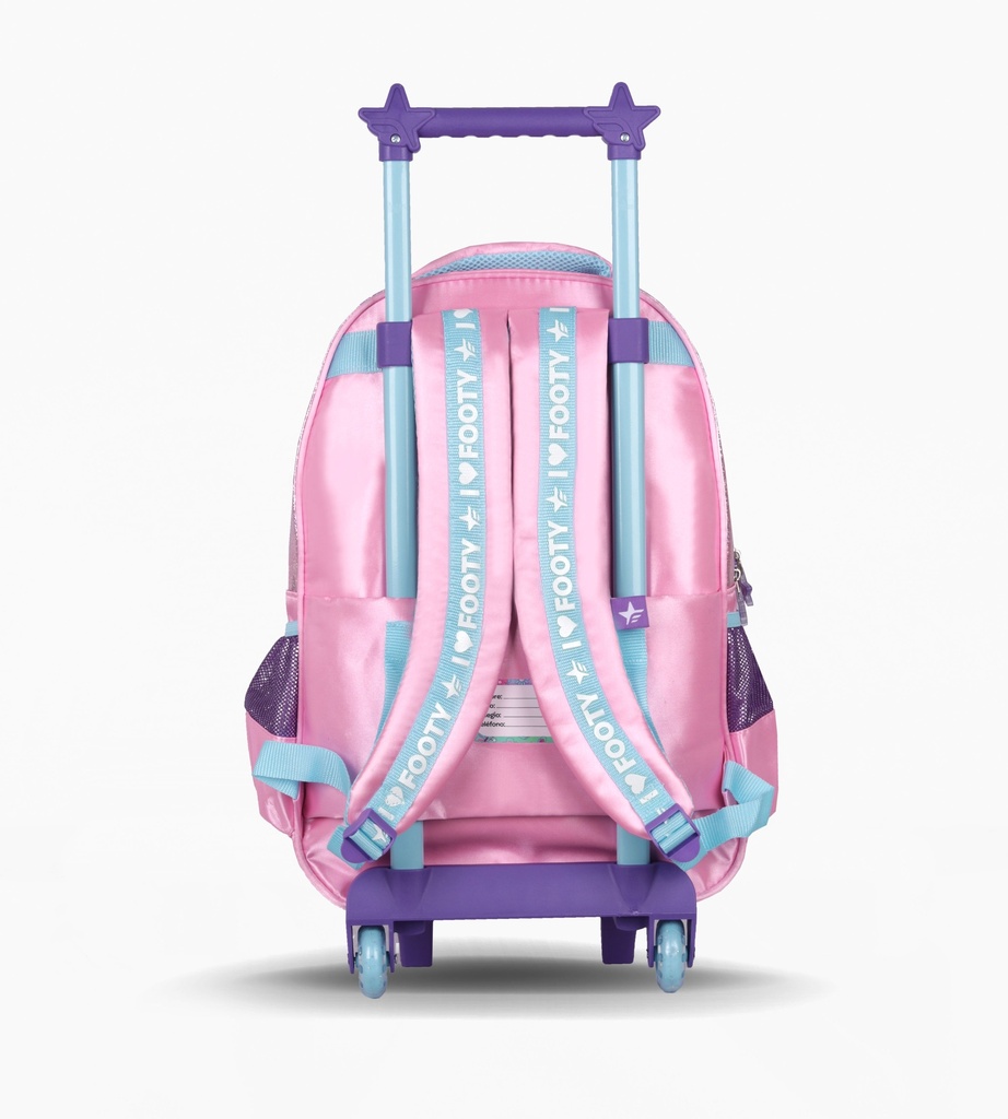 MOCHILA FOOTY C/CARRO 18'' UNICORN WINGS C/LUZ
