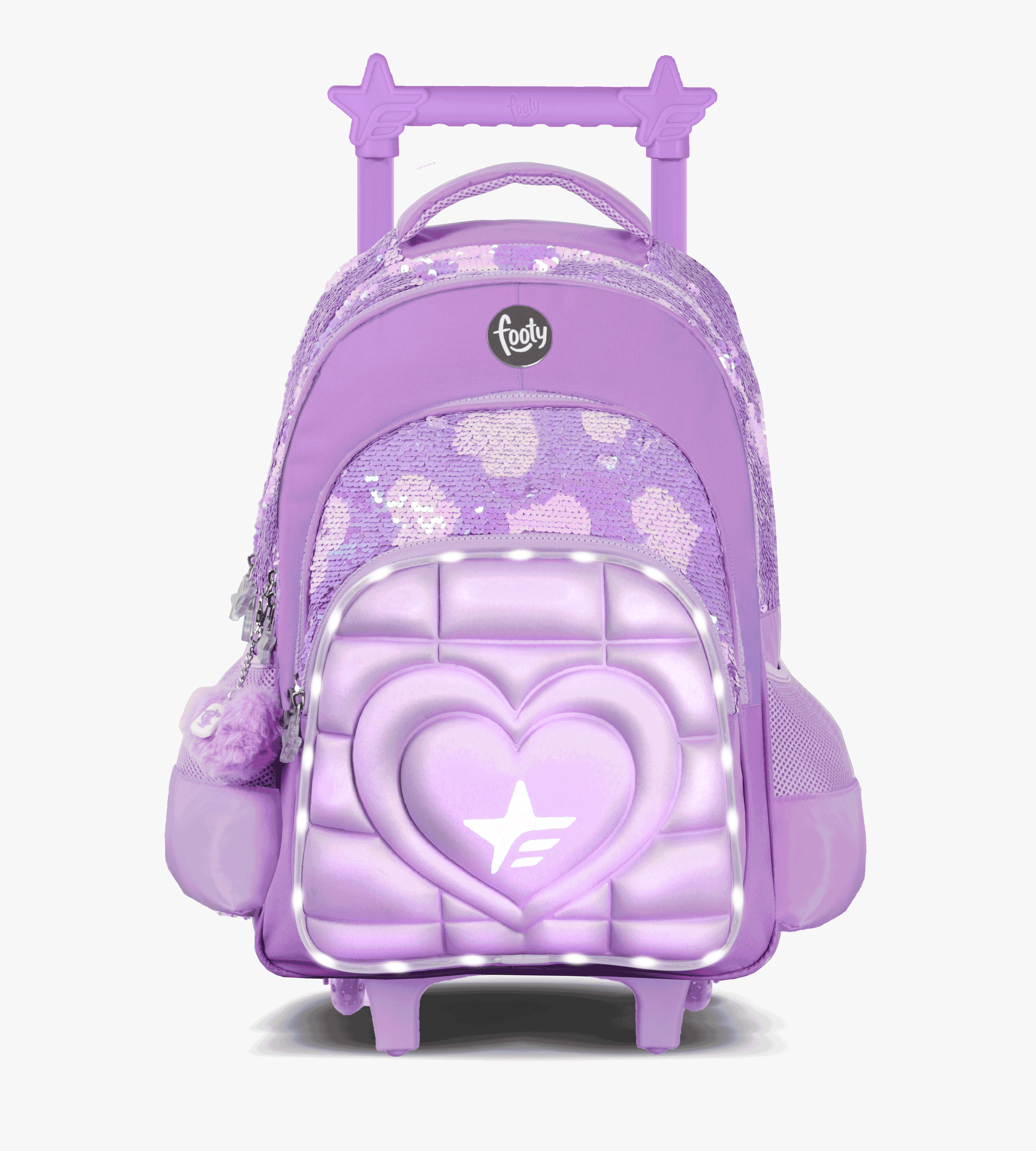 MOCHILA FOOTY C/CARRO 18'' SUPER HEARTH C/LUZ LED