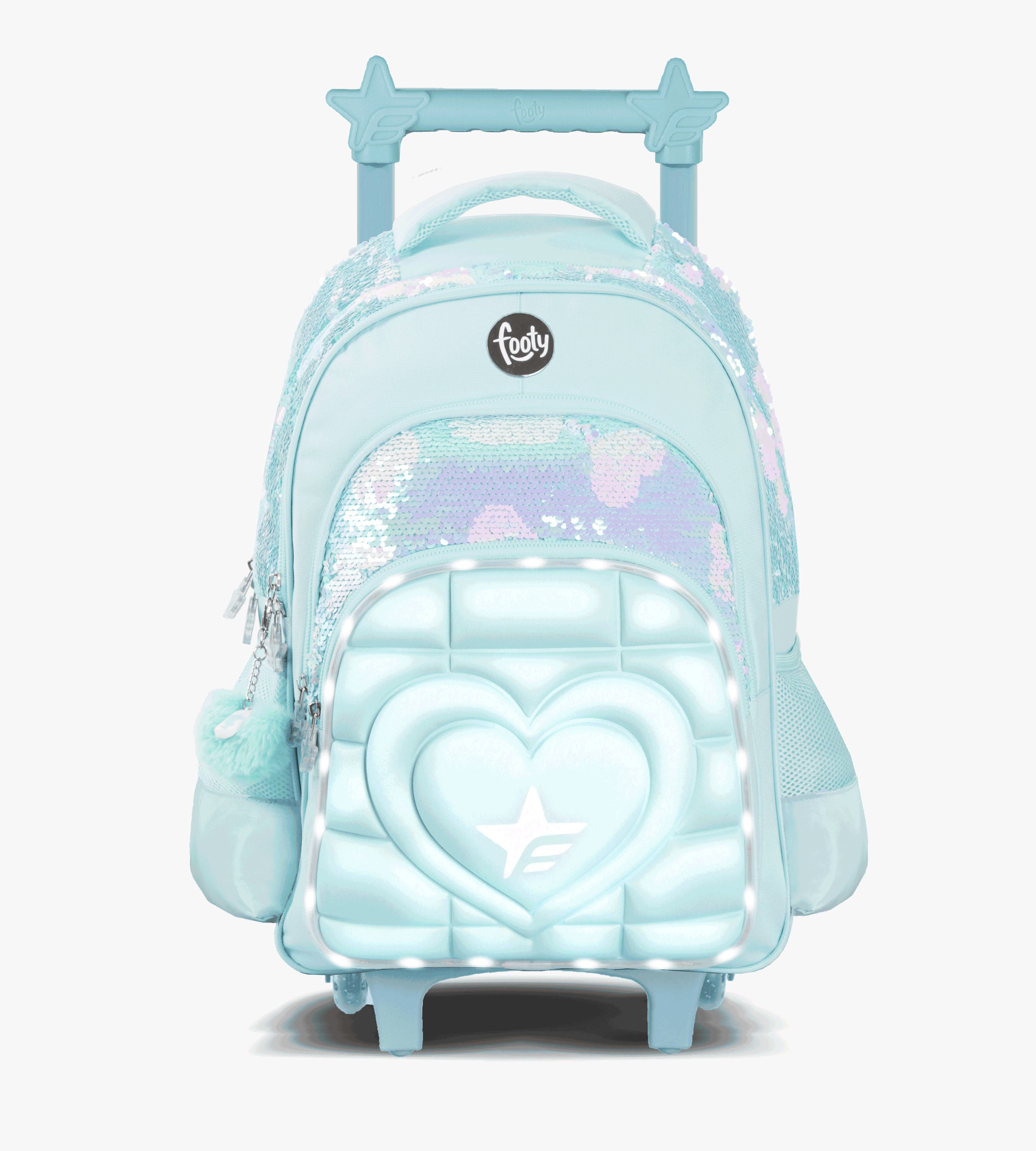 MOCHILA FOOTY C/CARRO 18'' SUPER HEARTH C/LUZ LED