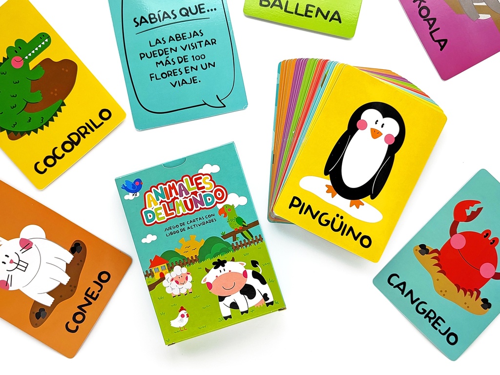 JUEGO DE CARTAS BARCO DE PAPEL ANIMALES DEL MUNDO
