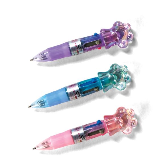 BOLIGRAFO QIWI RETRACTIL 4 COLORES HUELLITA X1