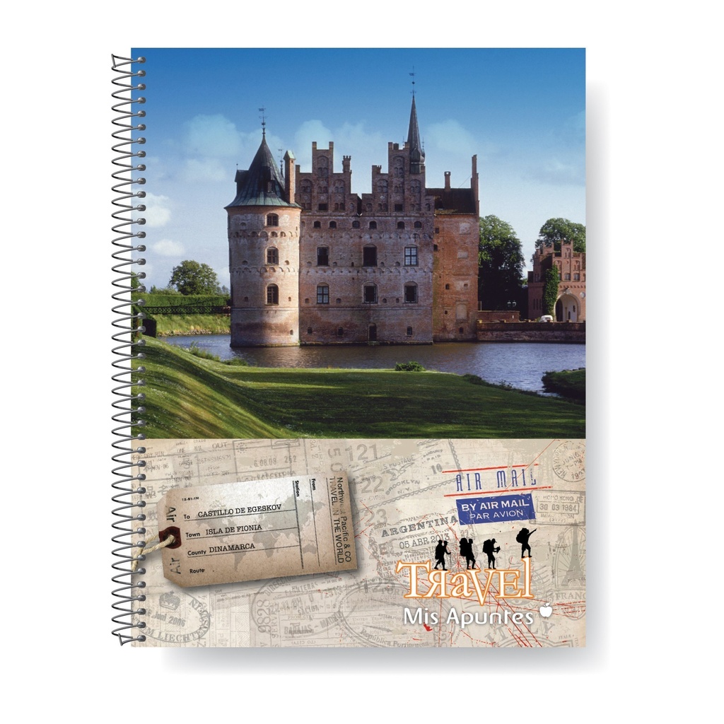 CUADERNO MIS APUNTES TRAVEL CON ESPIRAL 22X29 80H RAYADO