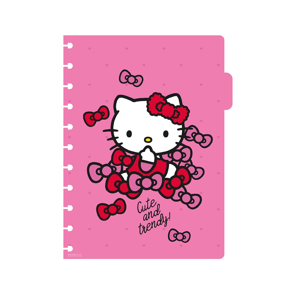 CUADERNO MOOVING LOOP HELLO KITTY A5 CON DISCOS