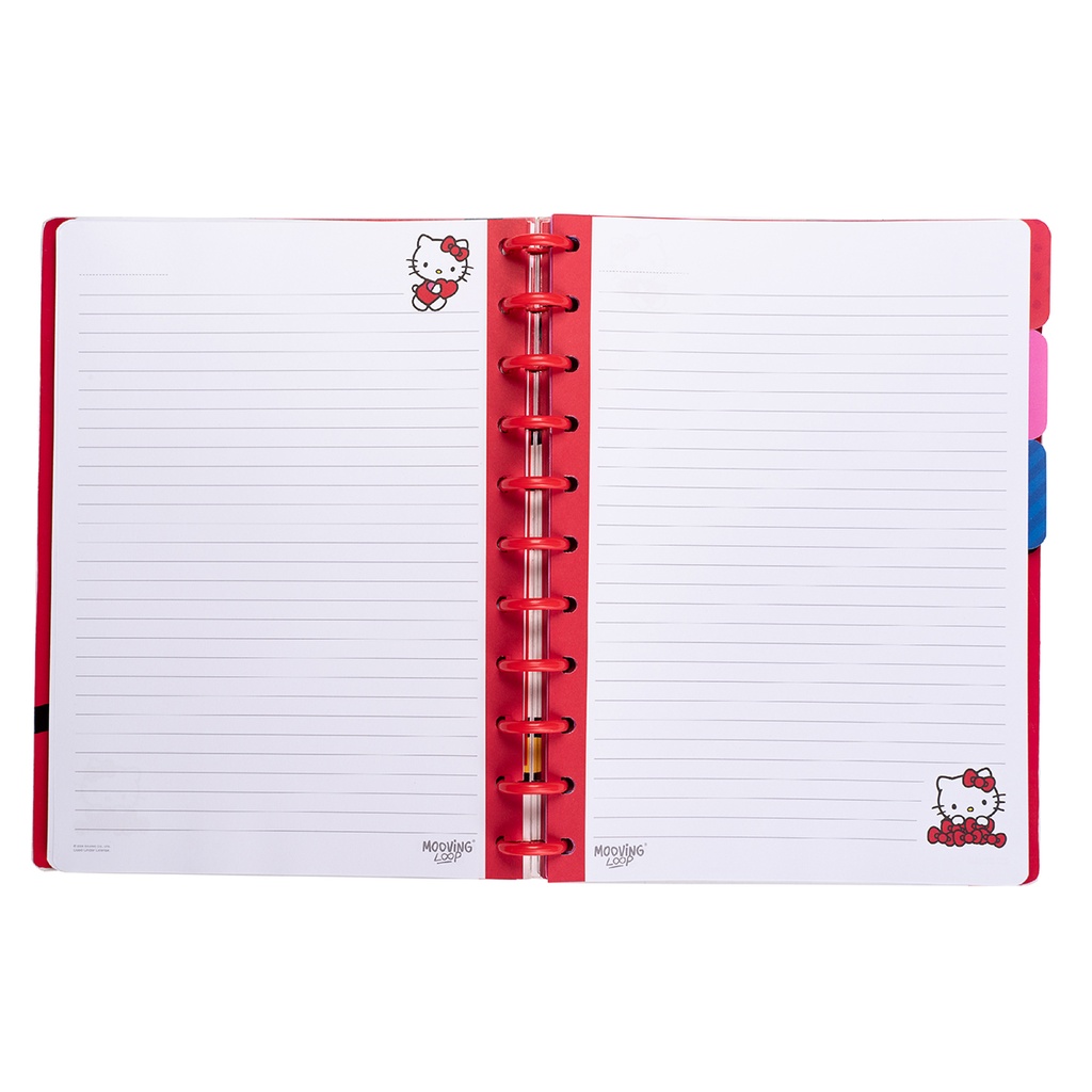 CUADERNO MOOVING LOOP HELLO KITTY A5 CON DISCOS
