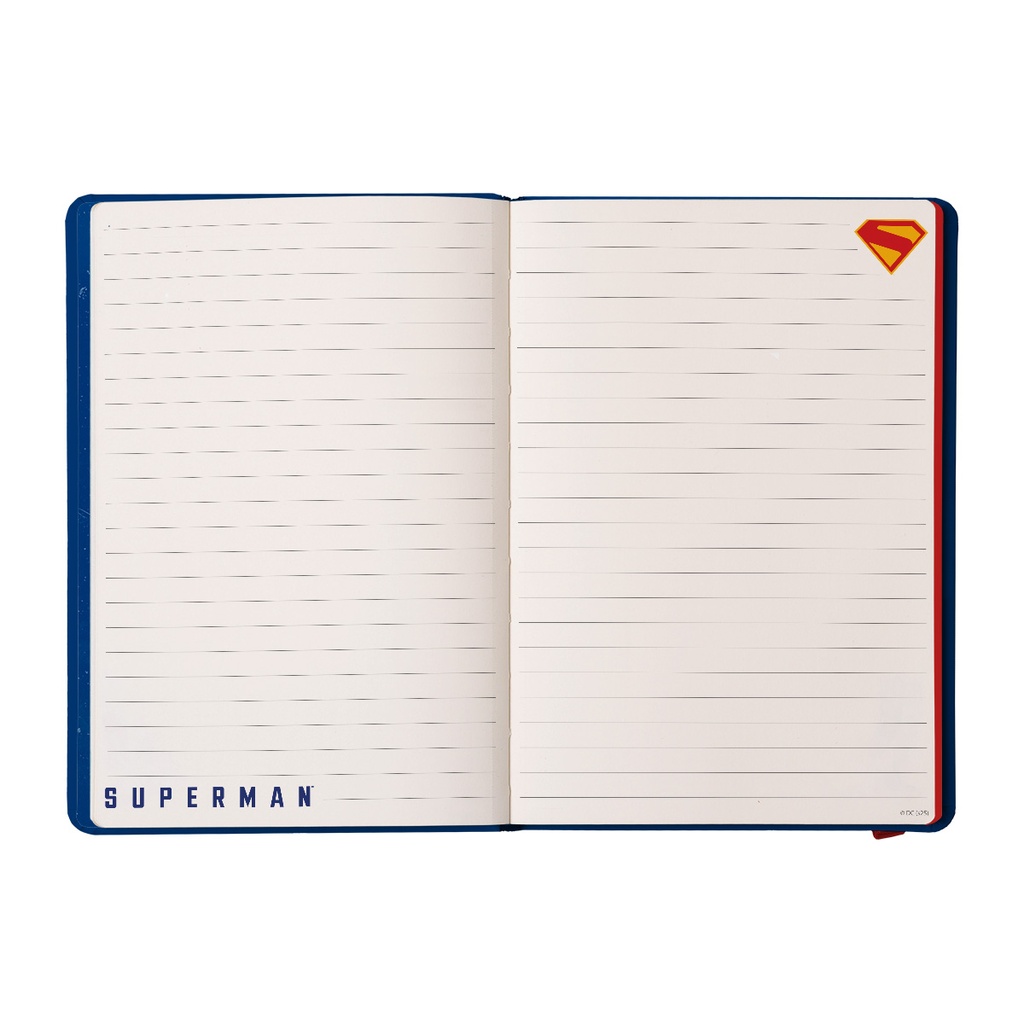 LIBRETA MOOVING NOTES A5 TAPA DURA SUPERMAN RAYADO