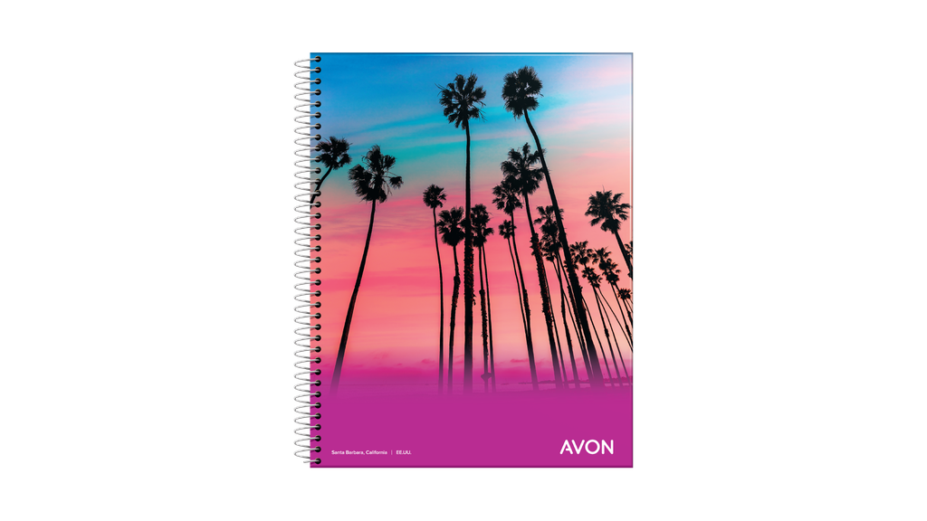 CUADERNO AVON CON ESPIRAL 16X21 46 HOJAS RAYADO