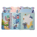 LIBRETA CON STICKERS Y SOLAPAS 95X140MM (STITCH-CAPYBARA-LABUBU)