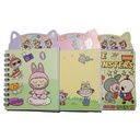 LIBRETA CON STICKERS Y SOLAPAS 95X140MM (STITCH-CAPYBARA-LABUBU)