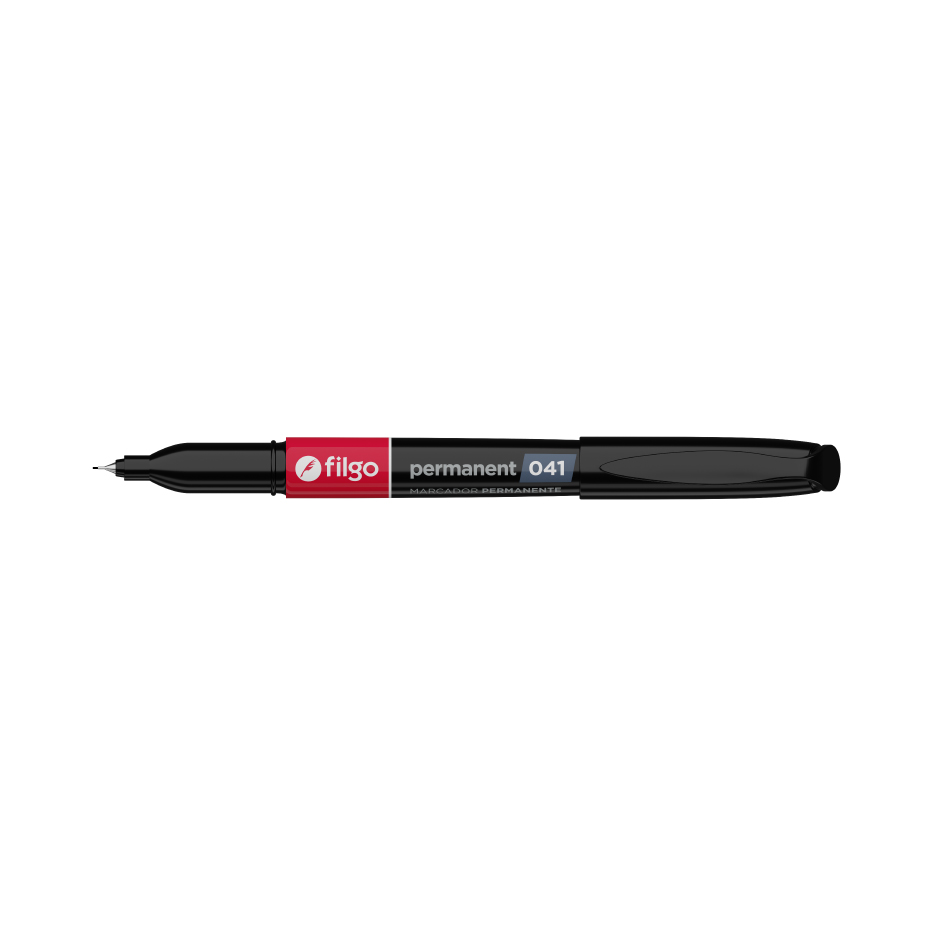 MARCADOR FILGO 041 X12 NEGRO PERMANENTE PUNTA EXTRA FINA
