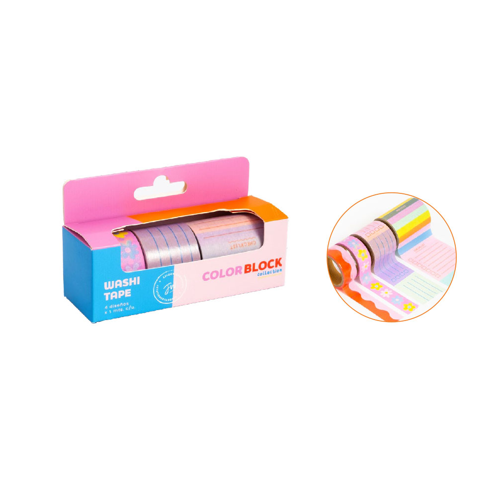 CINTA FW WASHI TAPE COLOR BLOCK (PROXIMAMENTE)
