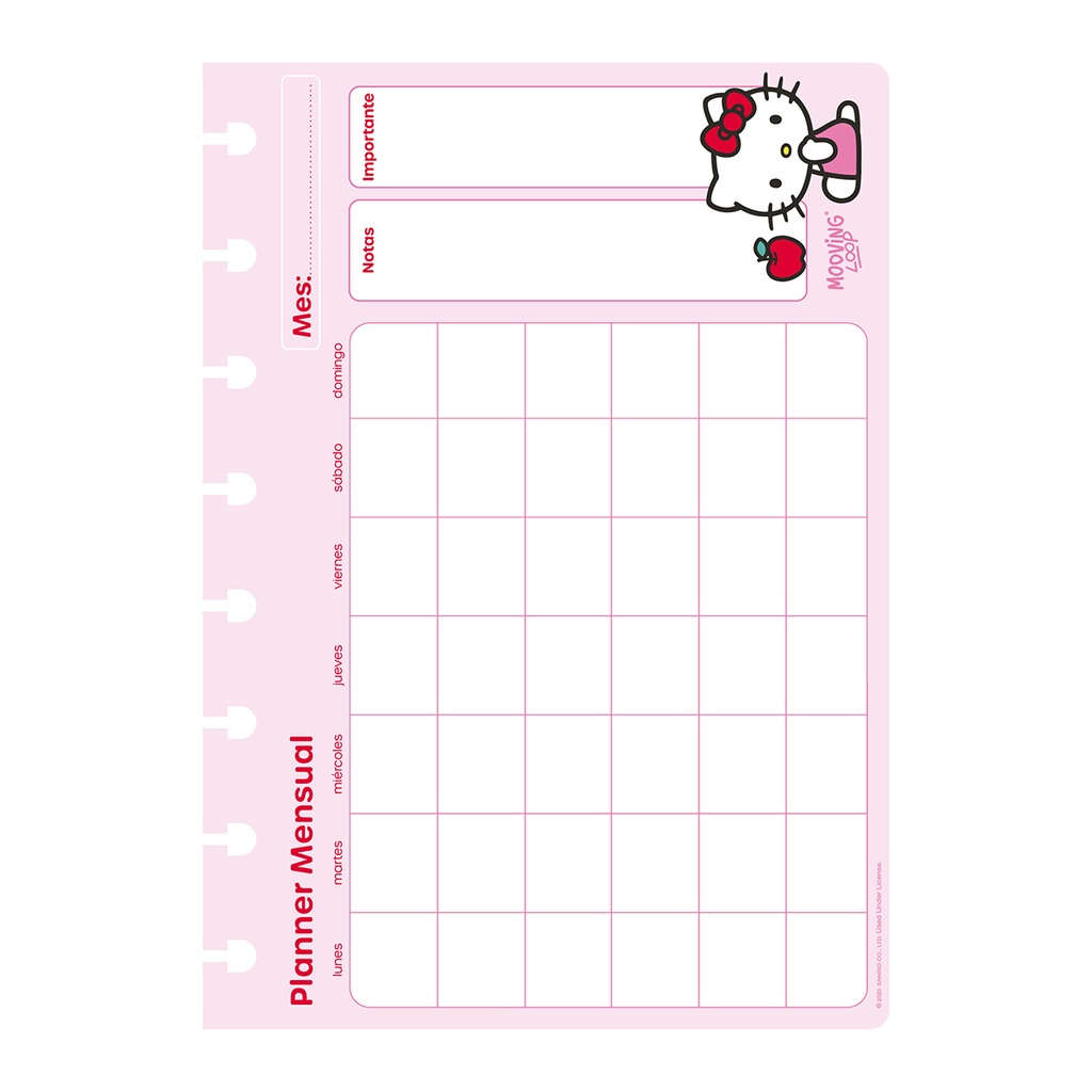 SET REPUESTO PARA CUADERNO MOOVING LOOP A5 HELLO KITTY