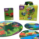 ROMPECABEZAS BARCO DE PAPEL MADERA CIRCULAR X 3 - DINOSAURIOS