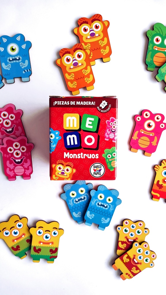 JUEGO DE MEMORIA BARCO DE PAPEL MEMO MONSTRUOS