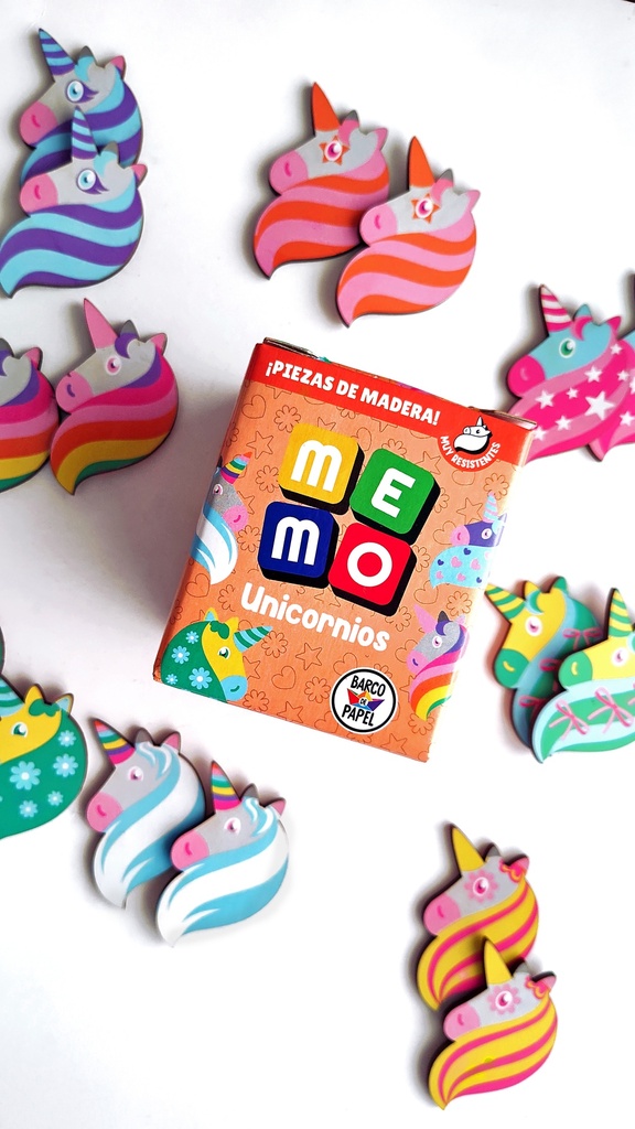 JUEGO DE MEMORIA BARCO DE PAPEL MEMO UNICORNIOS