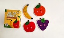 ROMPECABEZAS BARCO DE PAPEL 3 Y 4 PIEZAS - FRUTAS